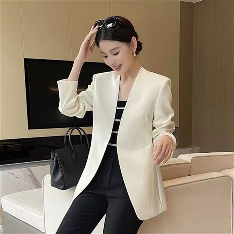 2025 New Small Suit Women's Coat Women's Spring and Autumn Foreign Trade Suit Versatile Fashion Simple Multi Color Top Women