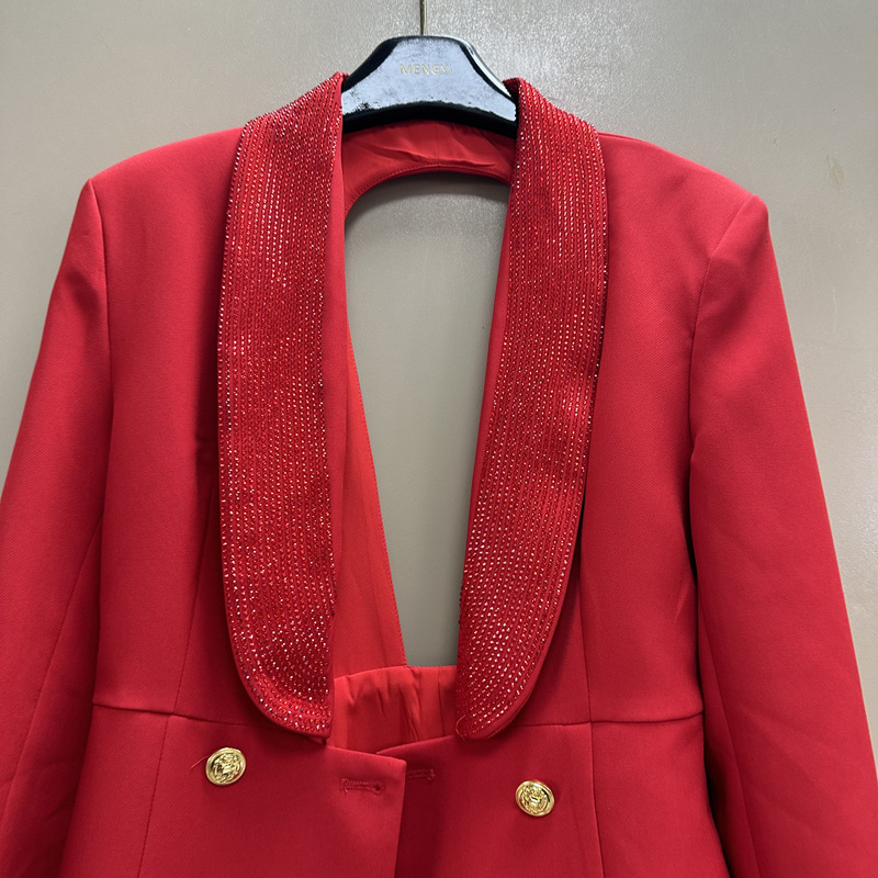 Thirteen lines of British style imperial sister Fan street shot hot diamond deep V suit collar, waist cinched, backless suit dress A3 # 8981 Thirteen lines of British style imperial sister Fan street shot hot diamond deep V suit collar, waist cinched, backless suit dress A3 # 8981