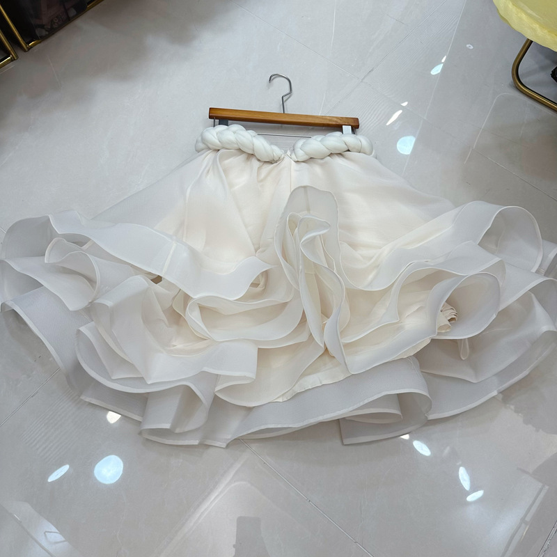 Shisanxing Heavy Industry Woven Fried Dough Twists Folded Skirt Poncho Small Dress with Shorts Dress C1 # 2205 Shisanxing Heavy Industry Woven Fried Dough Twists Folded Skirt Poncho Small Dress with Shorts Dress C1 # 2205