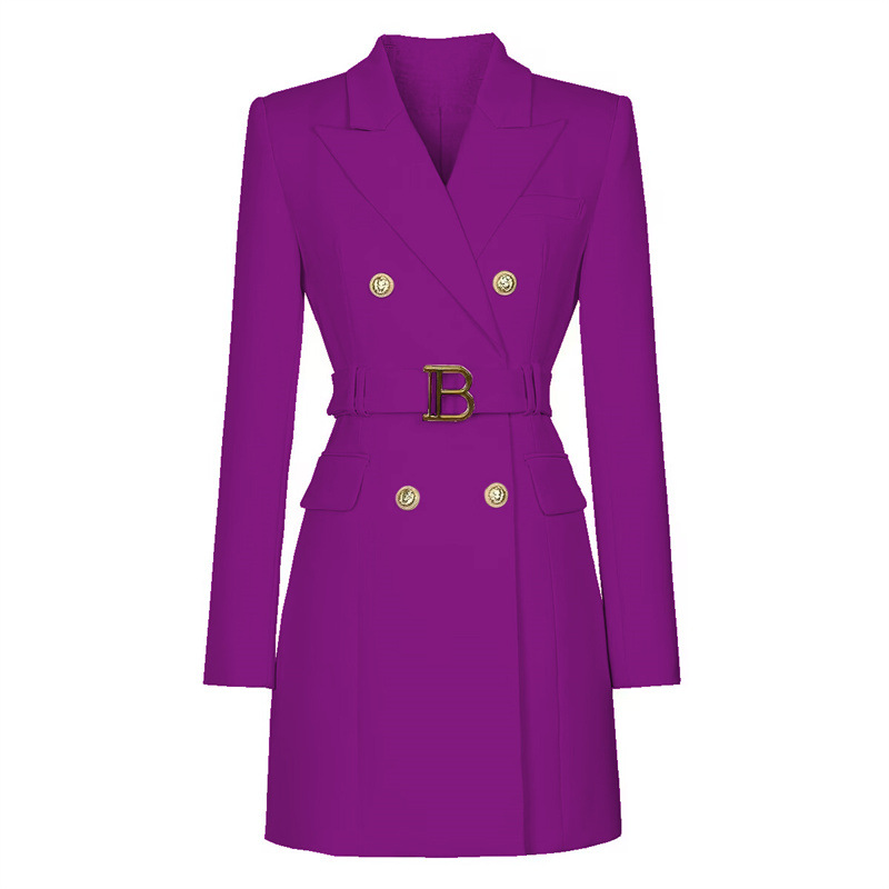 2025 Spring and Autumn New Fashionable Autumn Checkered Korean Edition Belt Long Sleeve Slimming Temperament Commuter Suit Dress for Women 2025 Spring and Autumn New Fashionable Autumn Checkered Korean Edition Belt Long Sleeve Slimming Temperament Commuter Suit Dress for Women