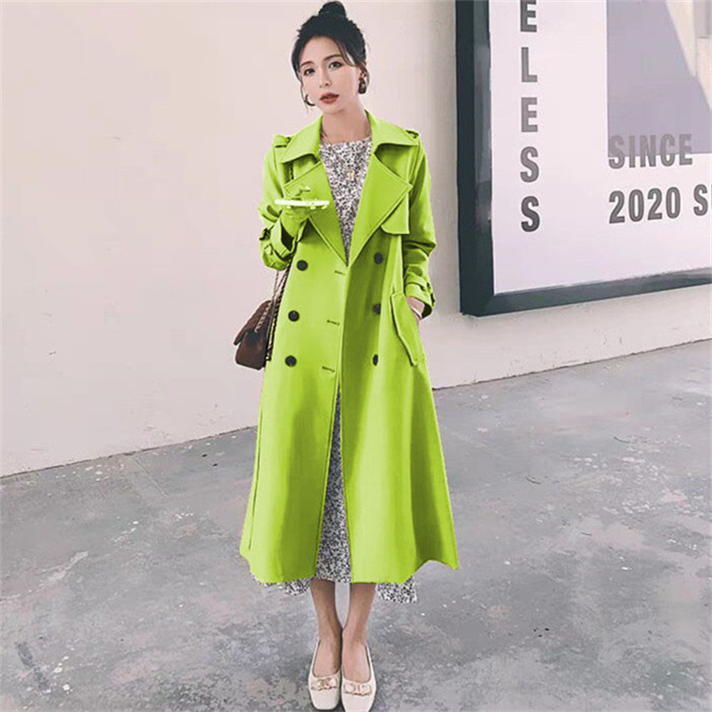 Wind coat jacket for women 2025 Korean version new spring and autumn British style medium long short popular khaki coat Wind coat jacket for women 2025 Korean version new spring and autumn British style medium long short popular khaki coat
