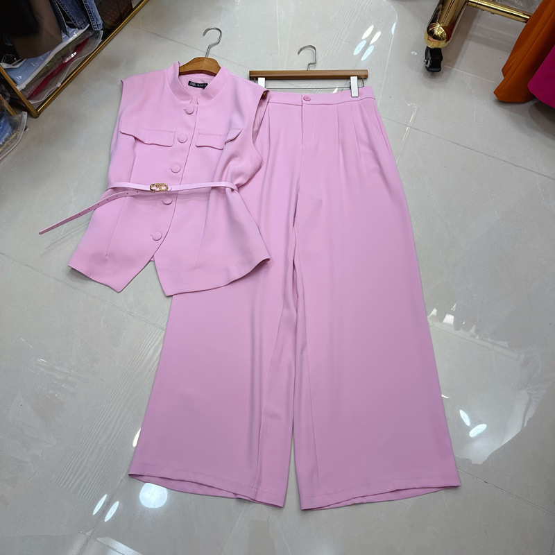 Thirteen Rows Cross border Amazon French Niche Single breasted Vest+Slimming Casual Pants Set A2 # 8152 Thirteen Rows Cross border Amazon French Niche Single breasted Vest+Slimming Casual Pants Set A2 # 8152