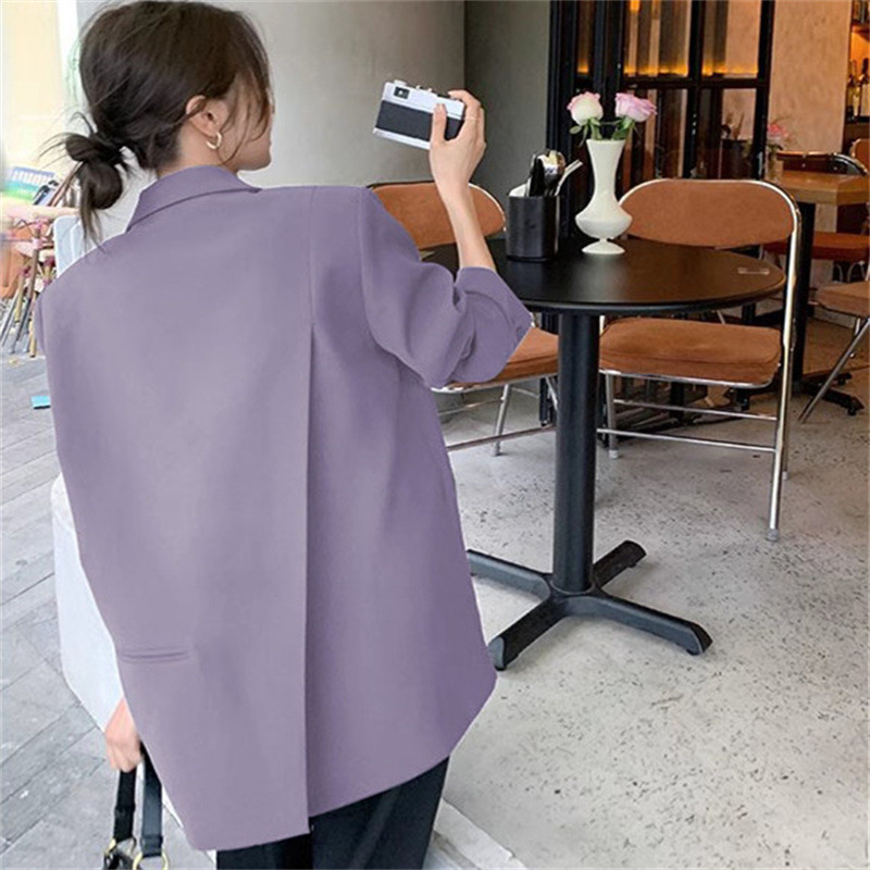 Dark gray suit jacket for women's autumn petite 2025 new Korean version high-end and explosive street casual plus size suit Dark gray suit jacket for women's autumn petite 2025 new Korean version high-end and explosive street casual plus size suit