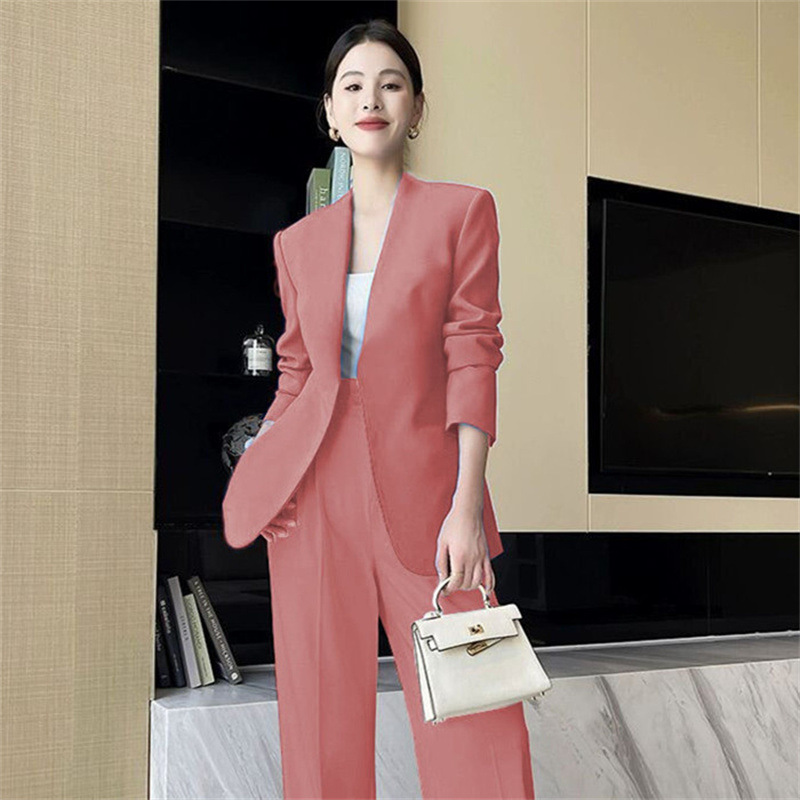Spring and Autumn Korean version medium long slim fit small suit set for women in the spring of 2025, paired with explosive street casual suit temperament for women Spring and Autumn Korean version medium long slim fit small suit set for women in the spring of 2025, paired with explosive street casual suit temperament for women