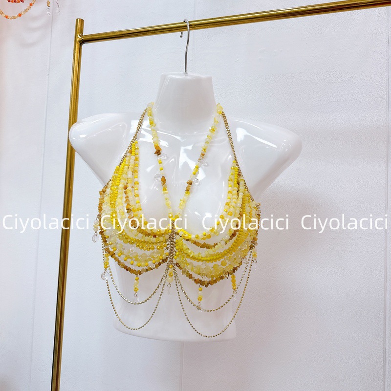 Thirteen Rows Southeast Asia Vietnam Thailand niche handmade chain sling accessories sexy neck hanging nail beads Thirteen Rows Southeast Asia Vietnam Thailand niche handmade chain sling accessories sexy neck hanging nail beads