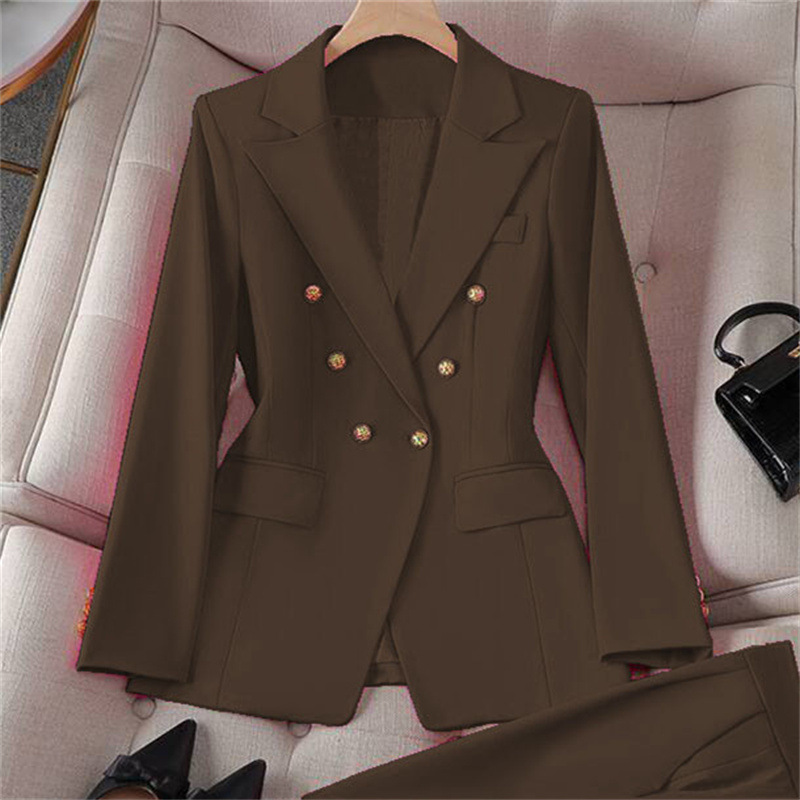 Small suit retro jacket slim fashion 2025 Spring and Autumn women's Korean version casual design sense top and trousers set Small suit retro jacket slim fashion 2025 Spring and Autumn women's Korean version casual design sense top and trousers set
