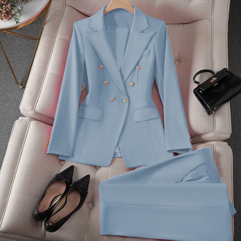 Small suit retro jacket slim fashion 2025 Spring and Autumn women's Korean version casual design sense top and trousers set Small suit retro jacket slim fashion 2025 Spring and Autumn women's Korean version casual design sense top and trousers set