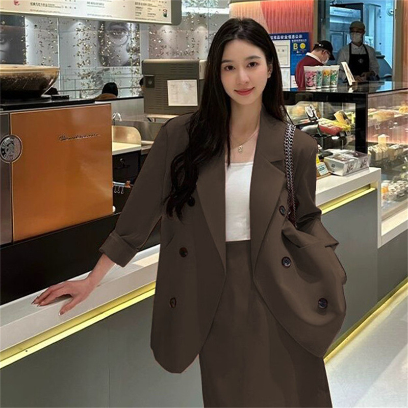 Korean version set, women's pink suit jacket, tea style outfit, half skirt, capable temperament, new two-piece Korean set Korean version set, women's pink suit jacket, tea style outfit, half skirt, capable temperament, new two-piece Korean set