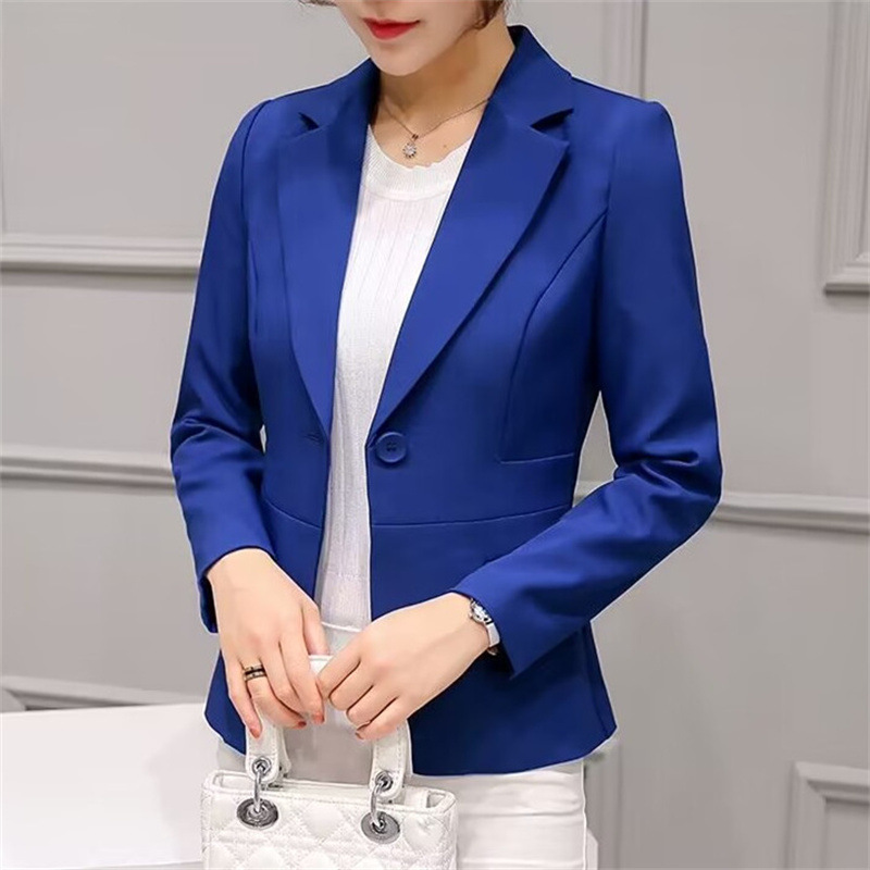 2025 Spring and Autumn New Professional Versatile Suit with Long Sleeve Korean Style, Tailored and Slim, Blue Coat for Women 2025 Spring and Autumn New Professional Versatile Suit with Long Sleeve Korean Style, Tailored and Slim, Blue Coat for Women