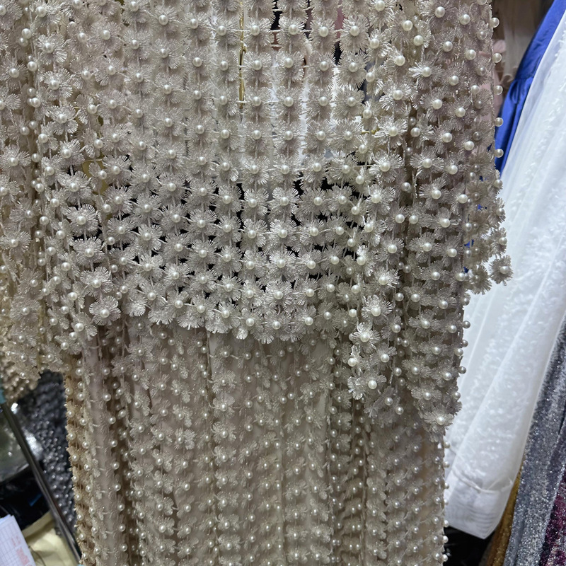 Thirteen line European and American perspective nail bead hollow water-soluble lace top+high waist skirt long skirt set A3 # 2277 Thirteen line European and American perspective nail bead hollow water-soluble lace top+high waist skirt long skirt set A3 # 2277