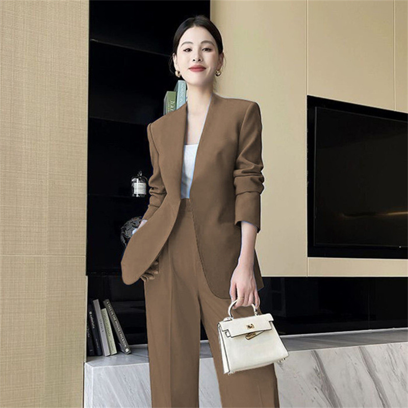 Spring and Autumn Korean version medium long slim fit small suit set for women in the spring of 2025, paired with explosive street casual suit temperament for women Spring and Autumn Korean version medium long slim fit small suit set for women in the spring of 2025, paired with explosive street casual suit temperament for women