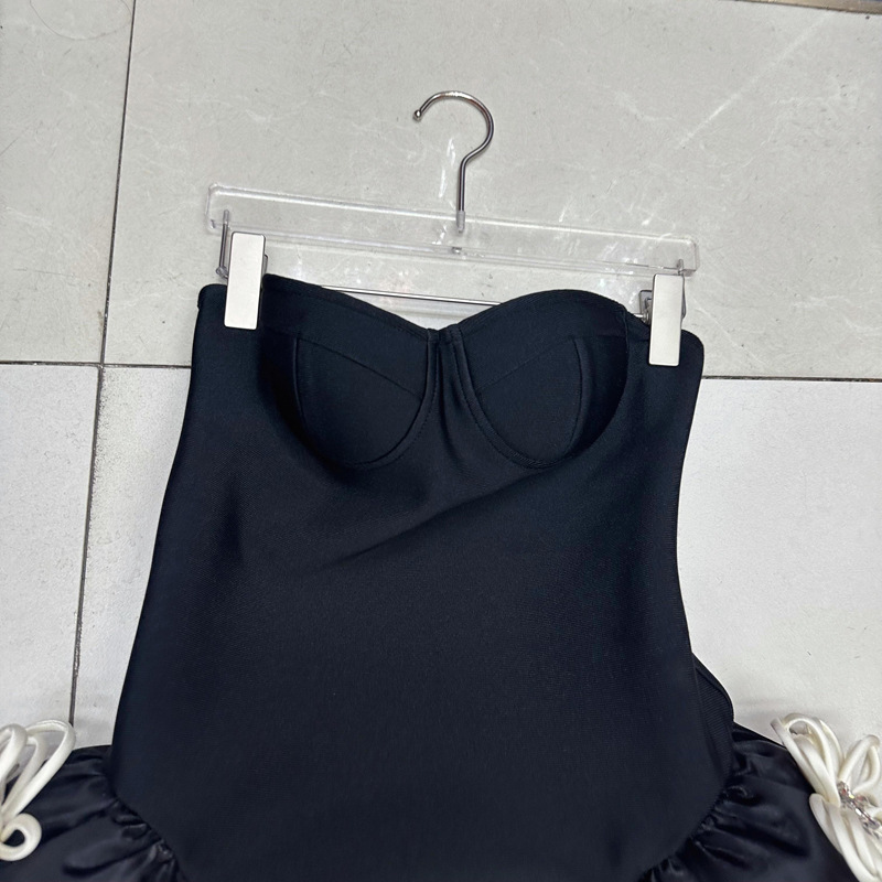 Thirteen line knitted bandage elastic strapless puffy handmade flower dress party evening dress A3 # 2272 Thirteen line knitted bandage elastic strapless puffy handmade flower dress party evening dress A3 # 2272