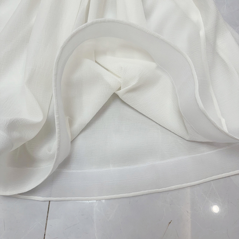 Thirteen line Vietnamese niche designer bow stand up collar big skirt ruffle edge dress long skirt C1 # 1857 Thirteen line Vietnamese niche designer bow stand up collar big skirt ruffle edge dress long skirt C1 # 1857