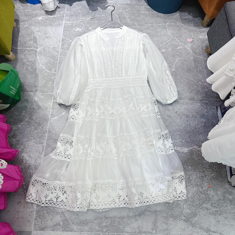 Thirteen lines summer new French socialite dignified and atmospheric design sense Tencel cotton long dress A2 # 3355 Thirteen lines summer new French socialite dignified and atmospheric design sense Tencel cotton long dress A2 # 3355