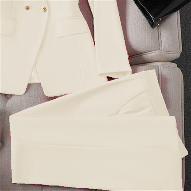 Small suit retro jacket slim fashion 2025 Spring and Autumn women's Korean version casual design sense top and trousers set Small suit retro jacket slim fashion 2025 Spring and Autumn women's Korean version casual design sense top and trousers set