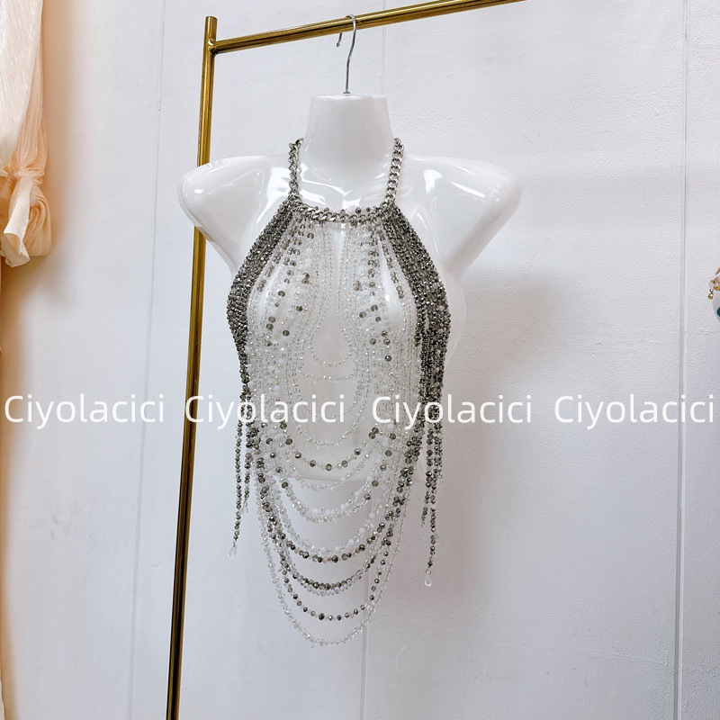 Thirteen Rows Southeast Asia Vietnam Thailand niche handmade chain sling accessories sexy neck hanging nail beads Thirteen Rows Southeast Asia Vietnam Thailand niche handmade chain sling accessories sexy neck hanging nail beads