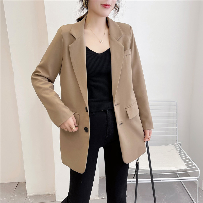 Small suit jacket for women, trendy ins spring and autumn winter short style, short stature, Korean version, loose and versatile, western-style casual suit Small suit jacket for women, trendy ins spring and autumn winter short style, short stature, Korean version, loose and versatile, western-style casual suit