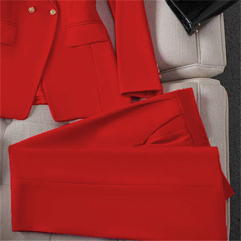 Small suit retro jacket slim fashion 2025 Spring and Autumn women's Korean version casual design sense top and trousers set Small suit retro jacket slim fashion 2025 Spring and Autumn women's Korean version casual design sense top and trousers set