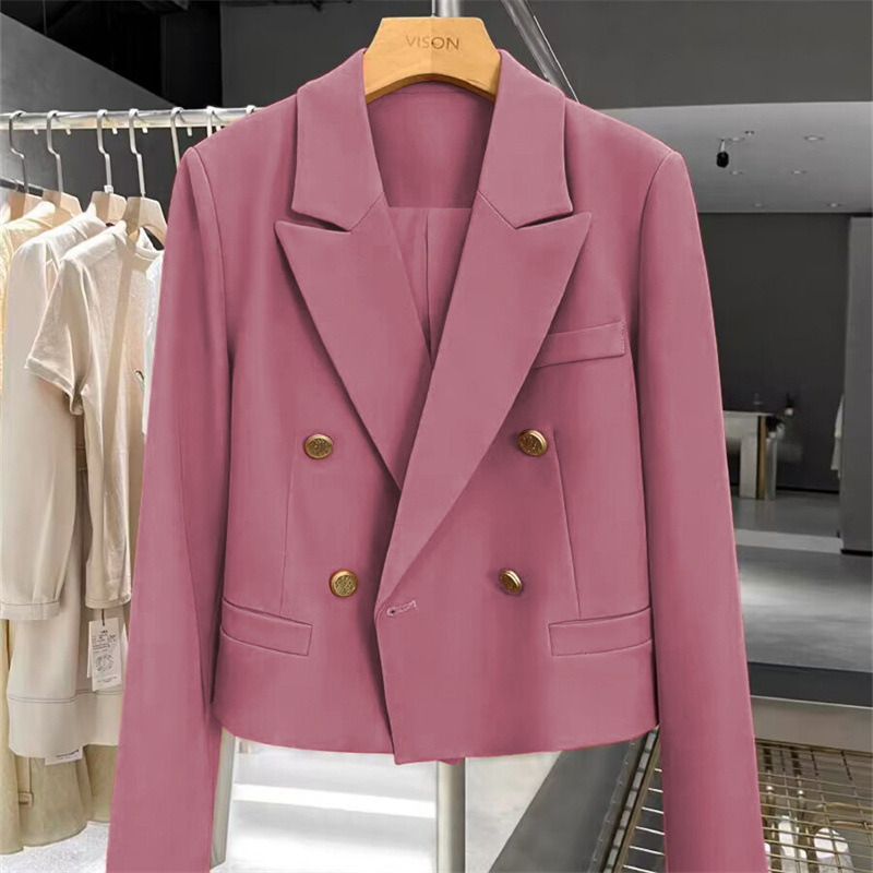 Suit jacket for women, 2025 avocado autumn new style, foreign trade temperament, explosive street style, short and short casual suit Suit jacket for women, 2025 avocado autumn new style, foreign trade temperament, explosive street style, short and short casual suit