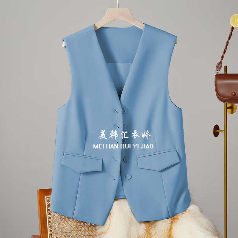 Suit vest women 2025 Spring and Autumn new Korean style western-style fashion trend, short shoulder vest suit jacket Suit vest women 2025 Spring and Autumn new Korean style western-style fashion trend, short shoulder vest suit jacket