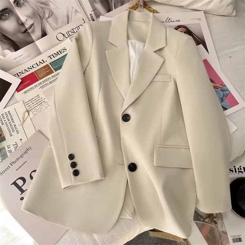 Spring and Autumn Suit Jacket for Women 2025 Autumn New Design Sense Korean Edition Casual Street Explosion Trend White Suit for Women Spring and Autumn Suit Jacket for Women 2025 Autumn New Design Sense Korean Edition Casual Street Explosion Trend White Suit for Women