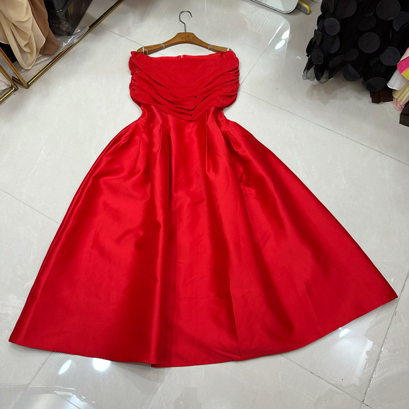 Thirteen line Australian niche designer's one neck backless elegant dress, strapless dress A2 # 8517 Thirteen line Australian niche designer's one neck backless elegant dress, strapless dress A2 # 8517