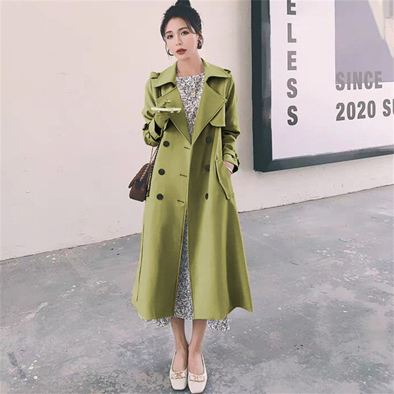 Wind coat jacket for women 2025 Korean version new spring and autumn British style medium long short popular khaki coat Wind coat jacket for women 2025 Korean version new spring and autumn British style medium long short popular khaki coat