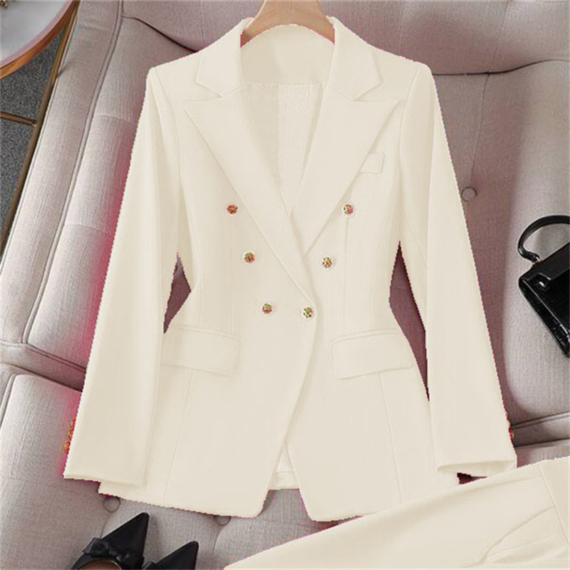 Small suit retro jacket slim fashion 2025 Spring and Autumn women's Korean version casual design sense top and trousers set Small suit retro jacket slim fashion 2025 Spring and Autumn women's Korean version casual design sense top and trousers set