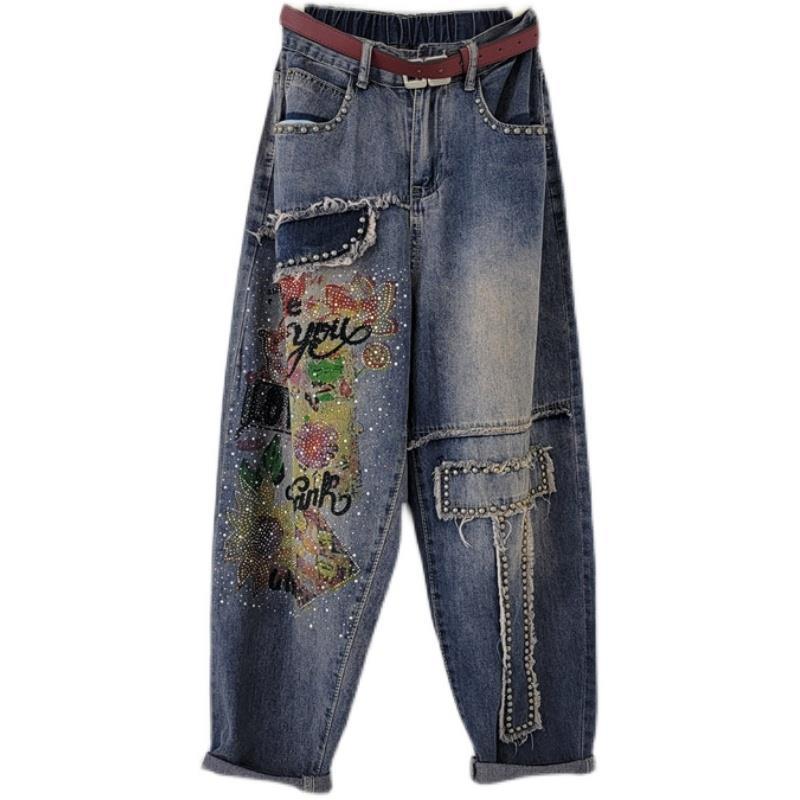 European Station 2023 Autumn New Style Haren Jeans Women's Pants High Waist Slimming and Hot Diamond Dad Pants Cross border Trendy Brand European Station 2023 Autumn New Style Haren Jeans Women's Pants High Waist Slimming and Hot Diamond Dad Pants Cross border Trendy Brand
