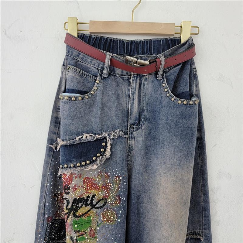European Station 2023 Autumn New Style Haren Jeans Women's Pants High Waist Slimming and Hot Diamond Dad Pants Cross border Trendy Brand European Station 2023 Autumn New Style Haren Jeans Women's Pants High Waist Slimming and Hot Diamond Dad Pants Cross border Trendy Brand