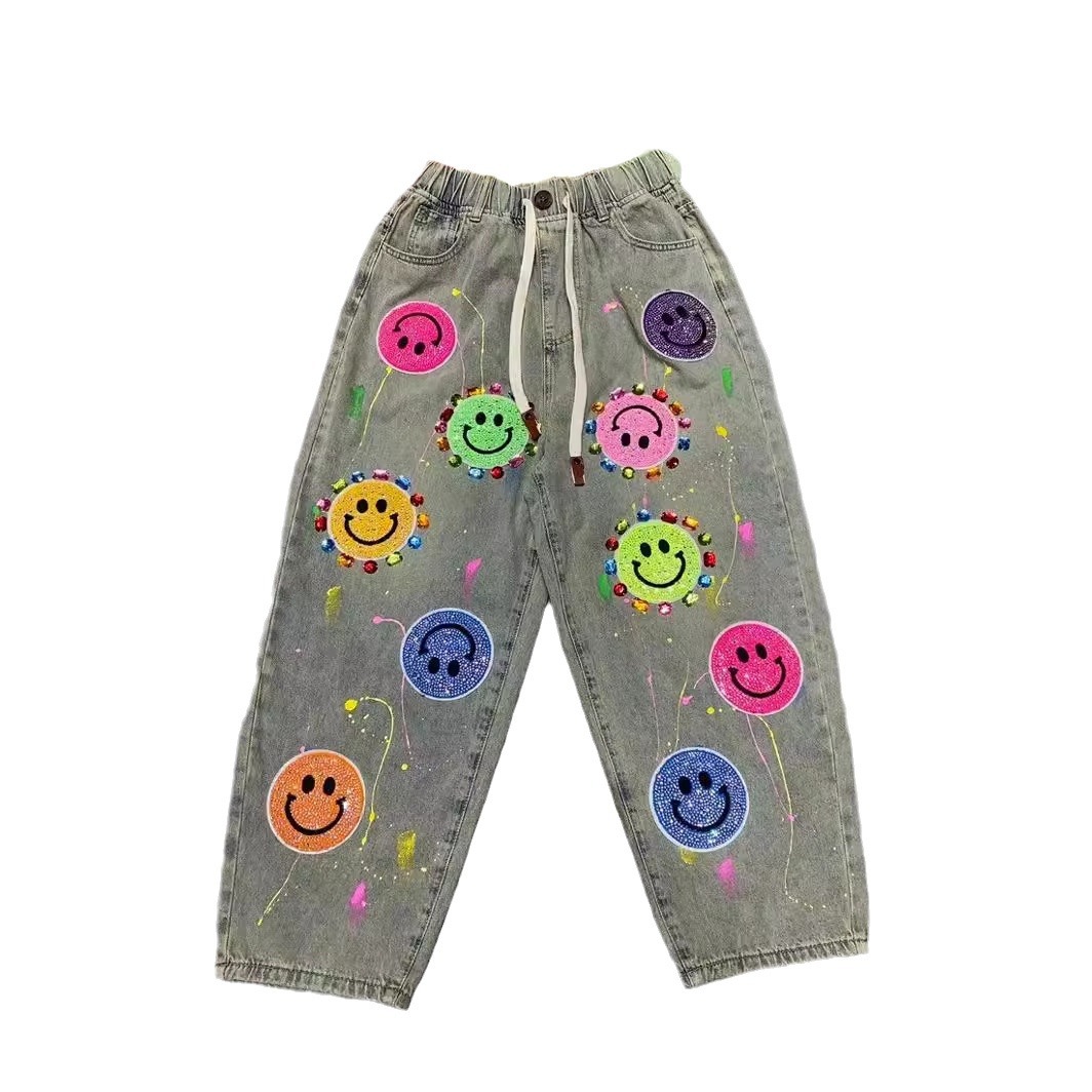 Thailand Chaopai 2024 Spring Summer Heavy Industry Beaded Jeans Women's Worn out Sequins Gem Hand Wash Pants Thailand Chaopai 2024 Spring Summer Heavy Industry Beaded Jeans Women's Worn out Sequins Gem Hand Wash Pants