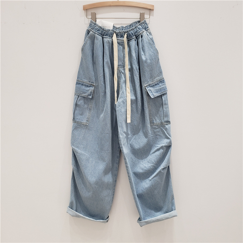 China-Chic American street niche design retro loose silhouette patch pocket overalls casual Harun trousers children fashion China-Chic American street niche design retro loose silhouette patch pocket overalls casual Harun trousers children fashion