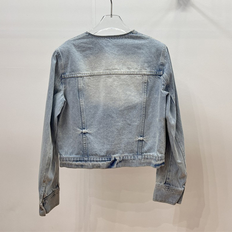 European Station 2025 Spring and Autumn New Design Sense Heavy Industry Nail Bead Long Sleeve Cowboy Jacket Top Women's Trendy Brand European Station 2025 Spring and Autumn New Design Sense Heavy Industry Nail Bead Long Sleeve Cowboy Jacket Top Women's Trendy Brand