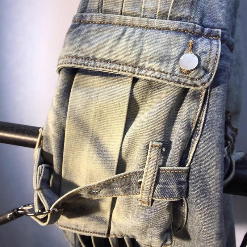 European station 2025 Spring and Autumn new pleated design, high waist slimming work pants, straight leg denim pants, women's trendy brand European station 2025 Spring and Autumn new pleated design, high waist slimming work pants, straight leg denim pants, women's trendy brand