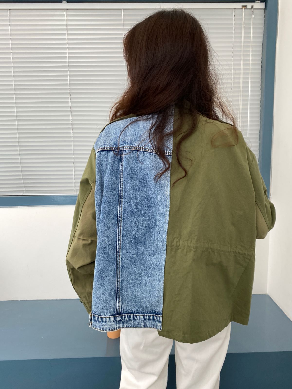 Thailand Trendy Brand 2023 Spring and Autumn New Print Fashion Versatile Loose Splice Contrast Denim Coat Women's Top Thailand Trendy Brand 2023 Spring and Autumn New Print Fashion Versatile Loose Splice Contrast Denim Coat Women's Top