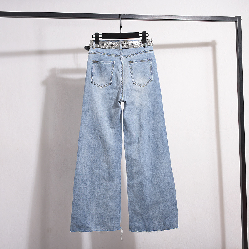 European Station 2025 Spring New Lace Embroidered Trumpet Jeans for Women, High Waist, Slim Look, Hot Diamond Wide Leg Pants, European Products European Station 2025 Spring New Lace Embroidered Trumpet Jeans for Women, High Waist, Slim Look, Hot Diamond Wide Leg Pants, European Products