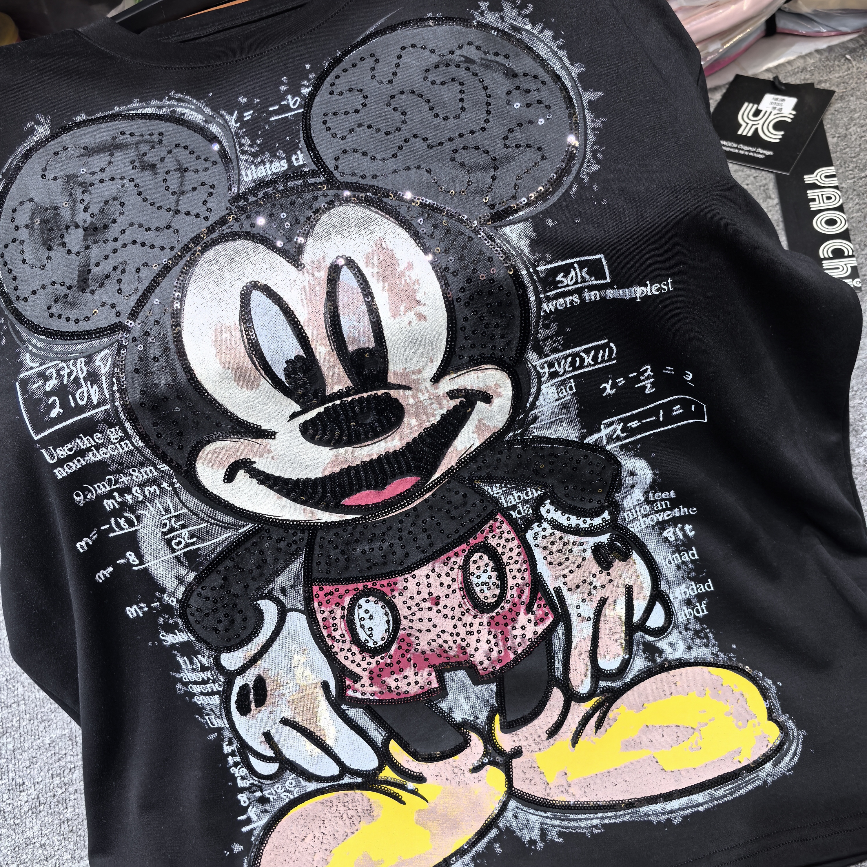 2025 Spring New Heavy Industry Cartoon Rice Q Thick Short Sleeve T-shirt for Women, Loose Medium to Long Casual Half Sleeve Top 2025 Spring New Heavy Industry Cartoon Rice Q Thick Short Sleeve T-shirt for Women, Loose Medium to Long Casual Half Sleeve Top