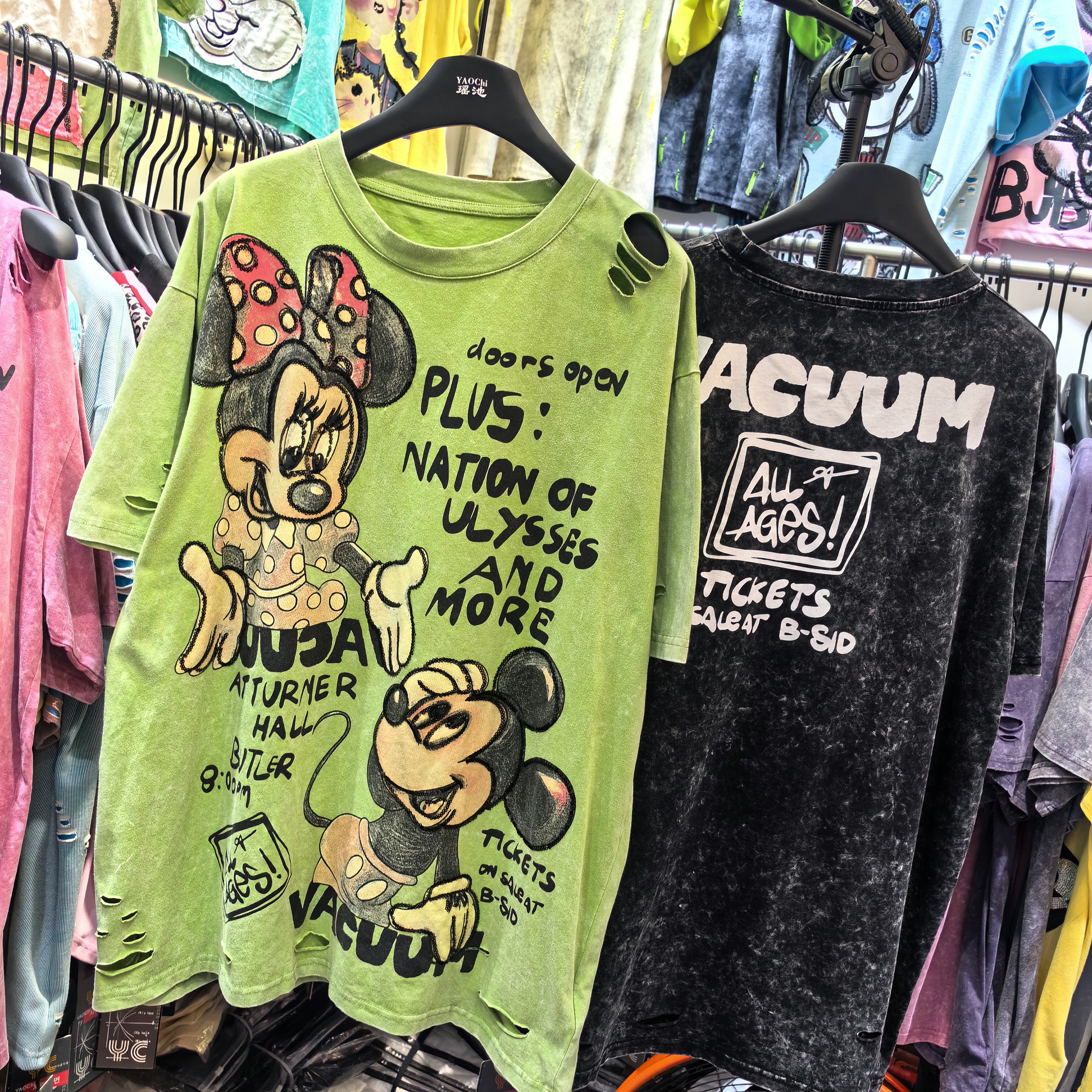 H Cross border Wash Water Trend Brand 2025 Summer Heavy Industry Minnie Cartoon Cute Age Reducing Large Edition Fashion Medium length Short sleeved T-shirt Trend H Cross border Wash Water Trend Brand 2025 Summer Heavy Industry Minnie Cartoon Cute Age Reducing Large Edition Fashion Medium length Short sleeved T-shirt Trend