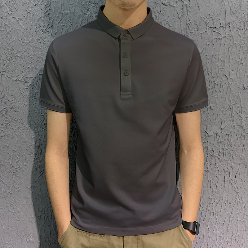 Men's collar polo shirt, summer solid color short sleeved T-shirt, loose casual business trend T-shirt, men's clothing Men's collar polo shirt, summer solid color short sleeved T-shirt, loose casual business trend T-shirt, men's clothing