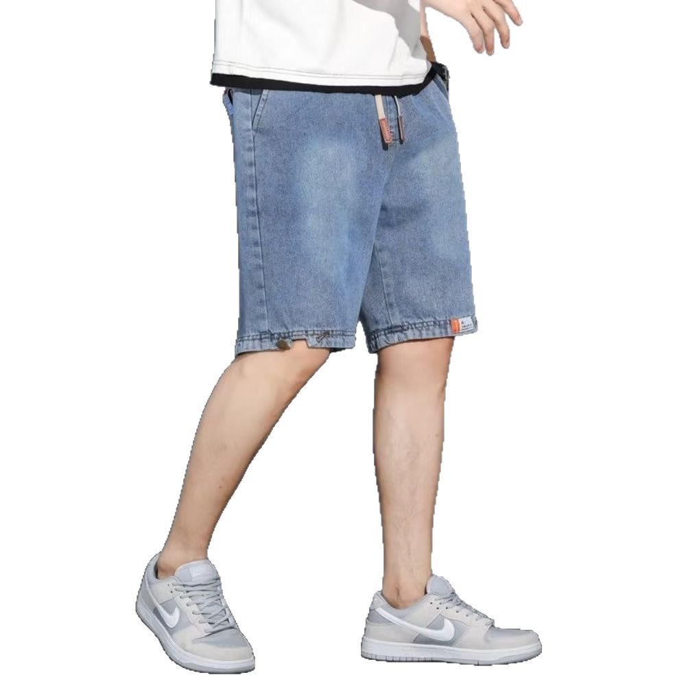 Cowboy shorts, men's Hong Kong trend brand seven quarter pants, loose retro versatile straight leg pants, trendy and handsome Cowboy shorts, men's Hong Kong trend brand seven quarter pants, loose retro versatile straight leg pants, trendy and handsome