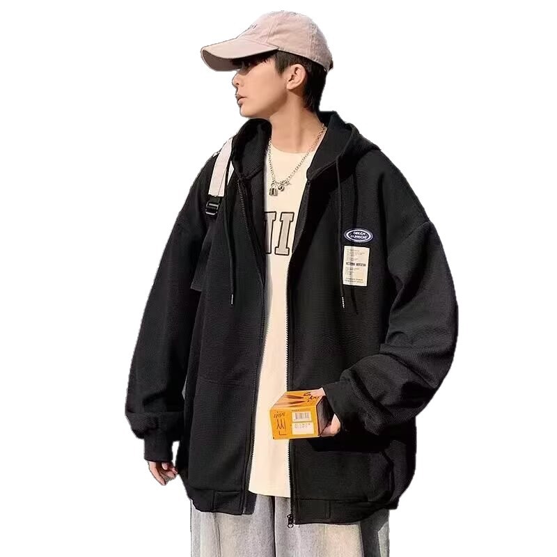 Clothing Korean casual hooded zipper sweatshirt men's autumn versatile loose fit slimming lazy cardigan jacket Clothing Korean casual hooded zipper sweatshirt men's autumn versatile loose fit slimming lazy cardigan jacket