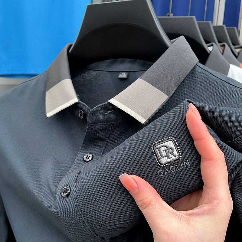 Short sleeved T-shirt men's summer new style men's thin business polo shirt dad T-shirt top wholesale Short sleeved T-shirt men's summer new style men's thin business polo shirt dad T-shirt top wholesale