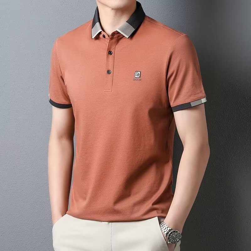 Short sleeved t-shirt men's summer new item men's thin business polo shirt dad T-shirt slim fit high-end Short sleeved t-shirt men's summer new item men's thin business polo shirt dad T-shirt slim fit high-end