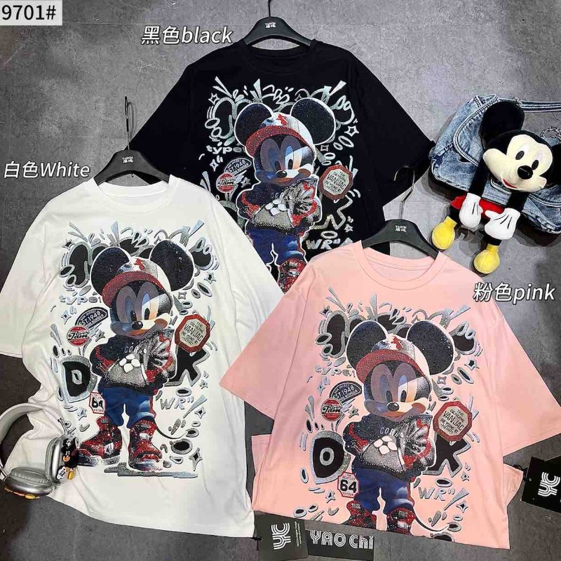 European goods Booker American football star T-shirt street hip-hop trend brand shiny shiny hot diamond heavyweight loose men's and women's short sleeved styles