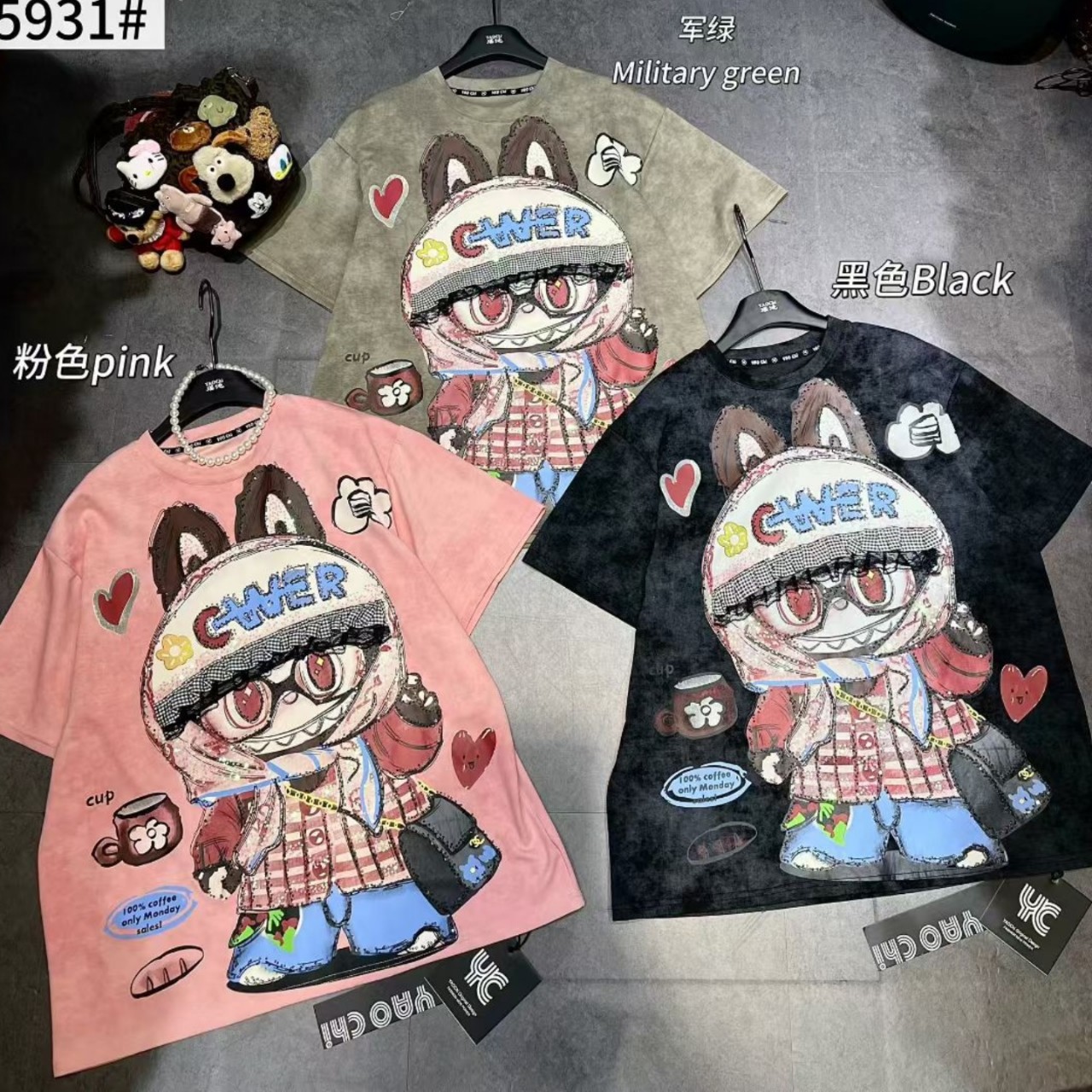 Fat mm extra large size 300 pounds washed vintage ragcloth short sleeved t-shirt for women's summer new half sleeved top trend