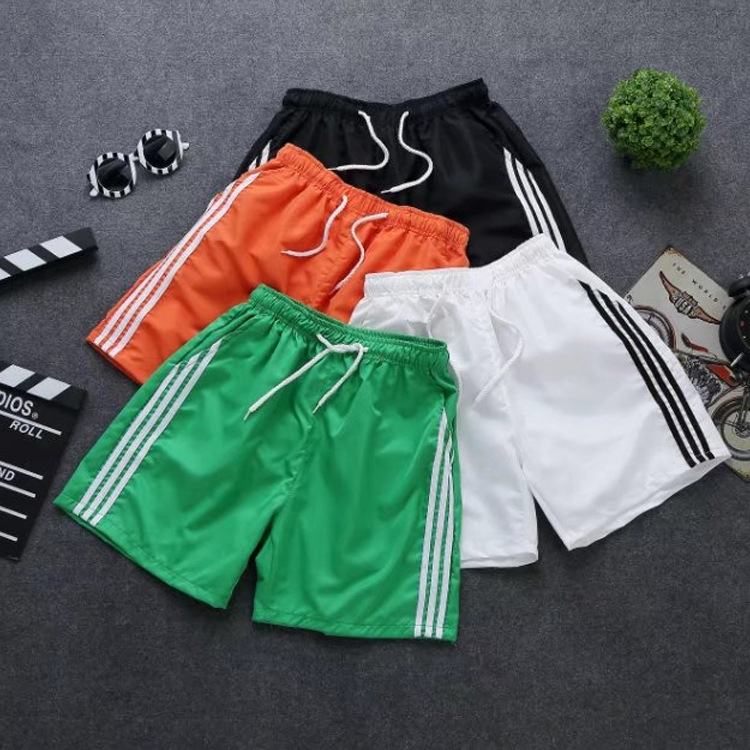 Short pants, summer new fitness, running, training, basketball, football pants, trendy three bar three quarter loose casual sports pants