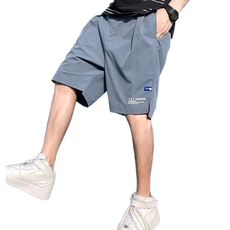 Clothing: Ice silk shorts for men in summer, thin cut for outerwear, large shorts for loose and trendy straight leg, sporty and casual Clothing: Ice silk shorts for men in summer, thin cut for outerwear, large shorts for loose and trendy straight leg, sporty and casual