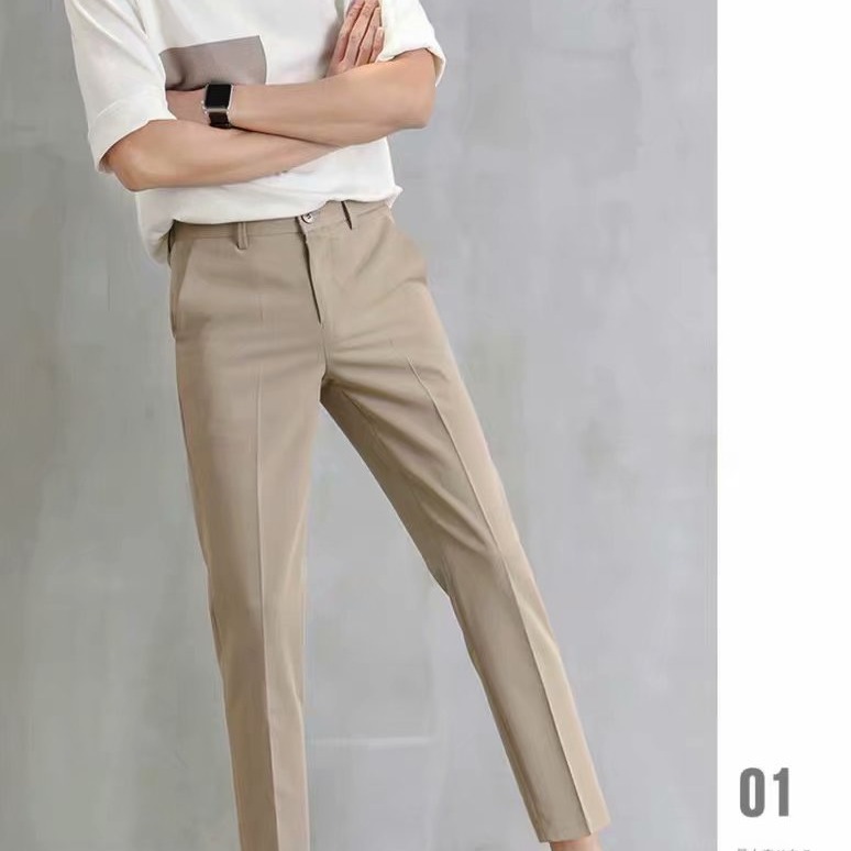 Black shorts men's cropped straight leg slim fit small foot casual Korean style trendy and stylish suit pants Black shorts men's cropped straight leg slim fit small foot casual Korean style trendy and stylish suit pants