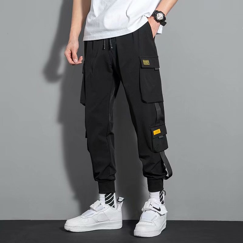 Clothing thin style multi pocket American work pants for men, foreign trade spot wholesale, foot binding Harlan cropped pants Clothing thin style multi pocket American work pants for men, foreign trade spot wholesale, foot binding Harlan cropped pants