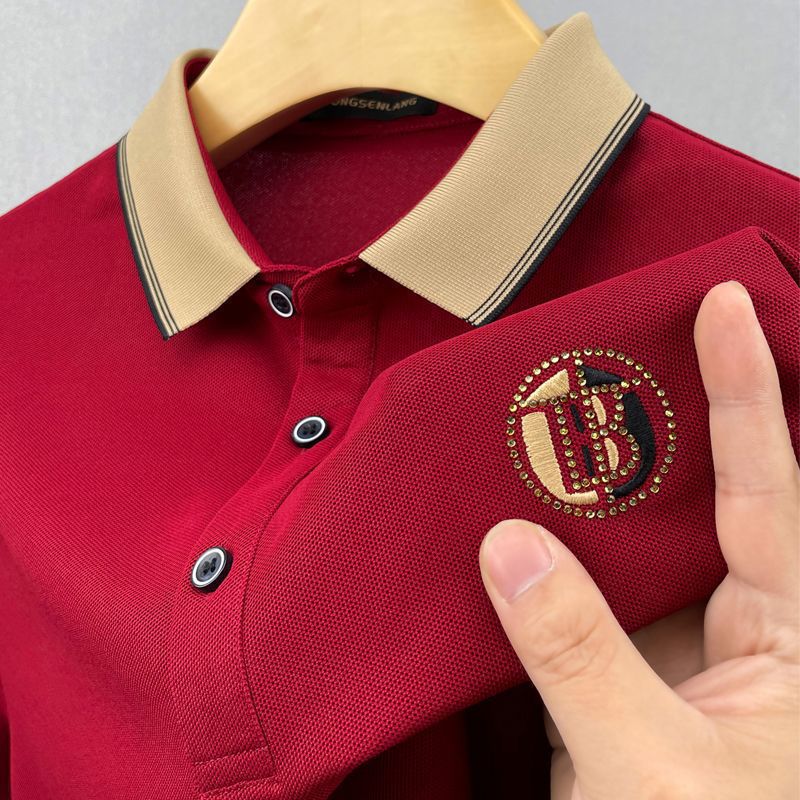 Summer POLO shirt men's short sleeved new business casual collar versatile loose T-shirt foreign trade embroidery top trend Summer POLO shirt men's short sleeved new business casual collar versatile loose T-shirt foreign trade embroidery top trend